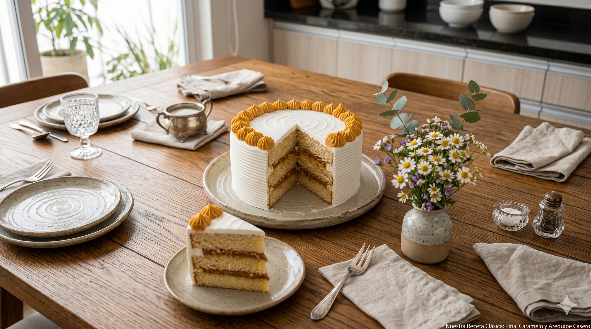 Pastel de vainilla relleno